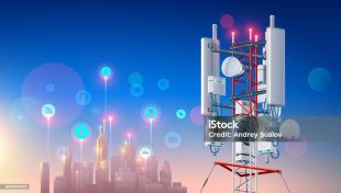 Antenna for wireless network. Telecommunication cellular station for smart city connections mobile equipment. Broadcasting tower for high speed internet communication. Mast Lte aerial. Tech background